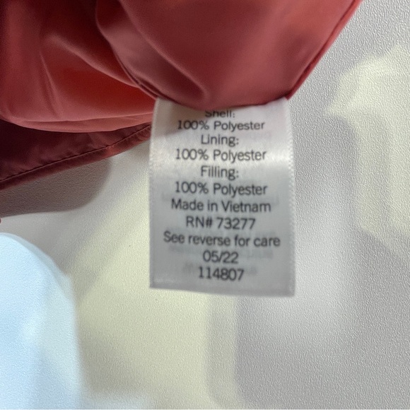 CROFT & BARROW Women's XL Quilted‎ Button Jacket Coral Pink Diamond Lined Puffer - Picture 6 of 7